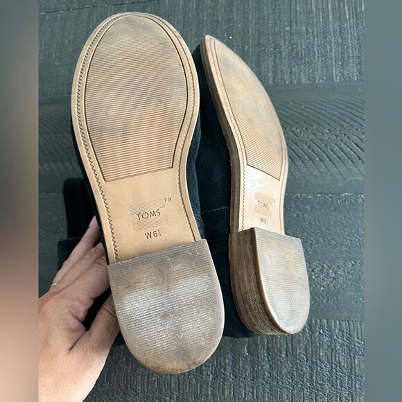 TOMS Black Suede Slouchy Ankle Boots Women’s 6.5 Western Boho Comfort Booties - Picture 8 of 8